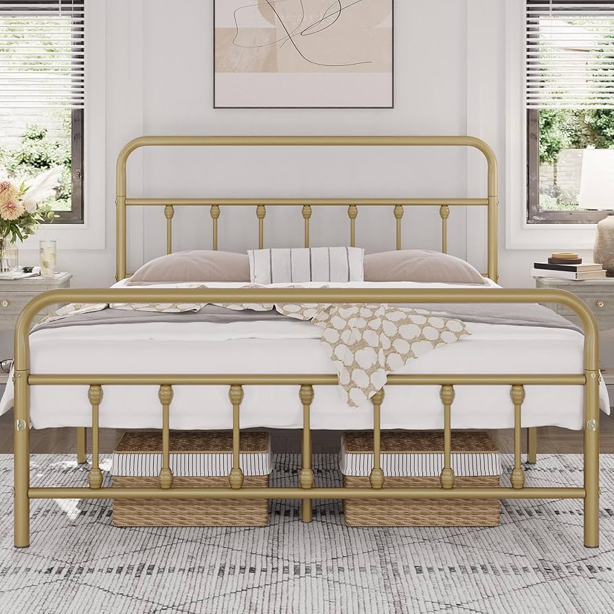 Amazon.com: Yaheetech Classic Metal Platform Bed Frame